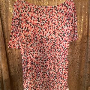 Vibrant Pink and Black Floral Dress